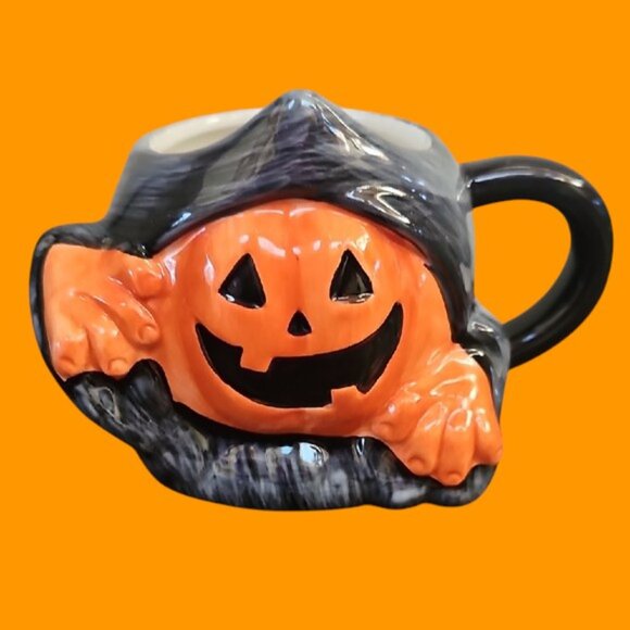 NEW 2 ceramic Jack-o'-lantern Halloween mugs Lewis mug Hyde and Eek Target - Picture 4 of 13
